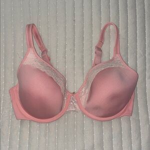 BALI Pink Lace Trim Bra
